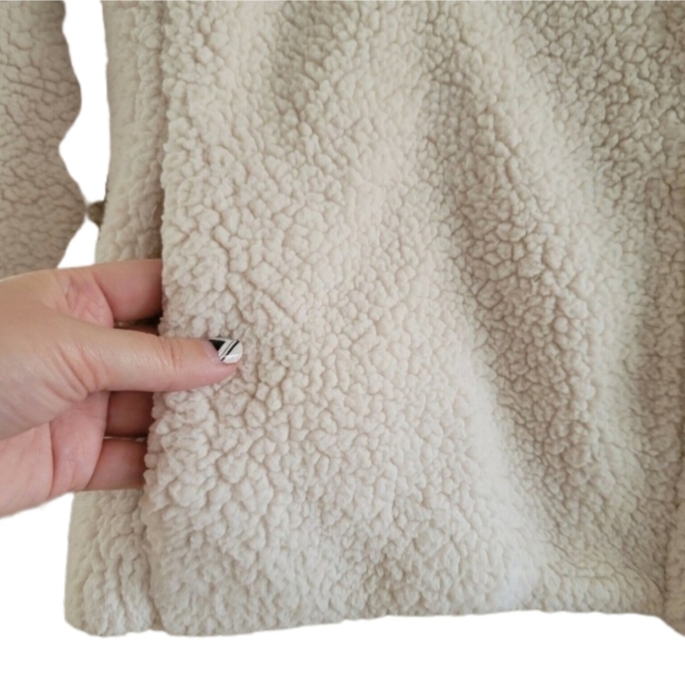 Banana Republic Jacket S Small Beige Faux Sherpa - Picture 4 of 7